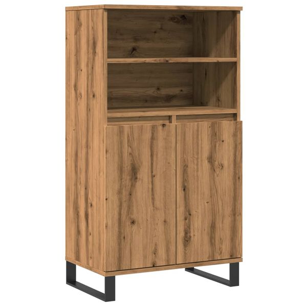 vidaXL Highboard Handverks eik 60x36x110 cm Hanna&eth;ur vi&eth;ur