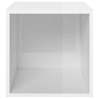 805518 vidaXL TV Cabinets 4 pcs High Gloss White 37x35x37 cm Chipboard