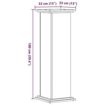 vidaXL Plöntustandur 33x33x100 cm Sonoma Eik Samsettur Viður