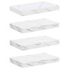 vidaXL Vegghylla 4 pcs Hv&iacute;tt marmara 40 x 23,5 x 4 cm Samsettur vi&eth;ur