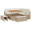 vidaXL Gar&eth;s&oacute;fa sett me&eth; p&uacute;&eth;i 8 pcs Drapplita&eth;ur p&oacute;l&yacute;rattan
