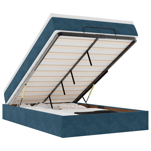 vidaXL Ottoman R&uacute;m me&eth; D&yacute;nu D&ouml;kkbl&aacute;r 120x190 cm Flauel