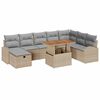 vidaXL Gar&eth;s&oacute;fa sett me&eth; p&uacute;&eth;i 9 pcs Drapplita&eth;ur p&oacute;l&yacute;rattan
