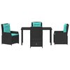 vidaXL Gar&eth;ur bor&eth;sett 5 pcs Svartur Poly rattan