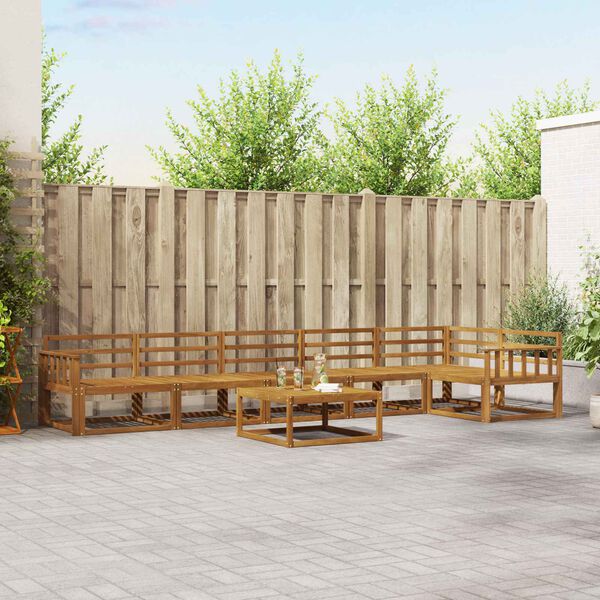 vidaXL &Uacute;ti s&oacute;fasett 7 pcs N&aacute;tt&uacute;rulegur Hrein akas&iacute;utr&eacute;