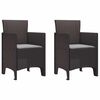 vidaXL Gar&eth;st&oacute;ll me&eth; p&uacute;&eth;i 2 pcs Br&uacute;nn 53 x 49 x 85 cm P&oacute;l&yacute;pr&oacute;p&yacute;len