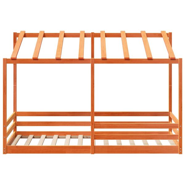 vidaXL R&uacute;mhiminn &aacute; Barnar&uacute;m Vaxbr&uacute;nn 90x200 cm Gegnheil Fura