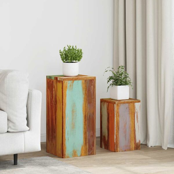 vidaXL Plöntustandar 2 stk. Gegnheill Endurheimtur Viður