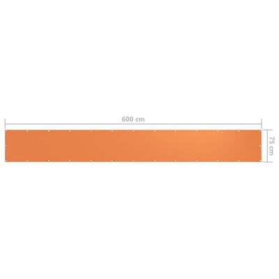 vidaXL Svalaskilrúm Appelsínugult 75x600 cm Oxforddúkur