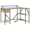 vidaXL Skrifbor&eth; Sonoma Eik 120 x 79 x 86,5 cm Samsettur vi&eth;ur