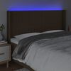 vidaXL LED h&ouml;fu&eth;gafl D&ouml;kkbr&uacute;nt 203x16x118/128 cm Efni