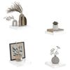 vidaXL Vegghengdar Hillur 4 stk. H&aacute;glans Hv&iacute;tar 23x23,5x3,8 cm MDF