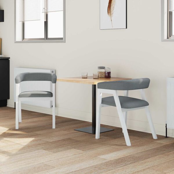 vidaXL Matsalst&oacute;lar 2 pcs Hv&iacute;tt 54 x 57 x 73 cm Solid Gummi Wood