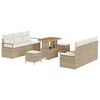 vidaXL Gar&eth;s&oacute;fa sett me&eth; geymslu 9 pcs Drapplita&eth;ur Poly rattan