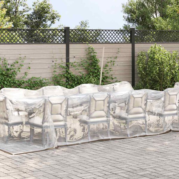 vidaXL Tært presenning með gleraugum 3x12 m pólýetýlen