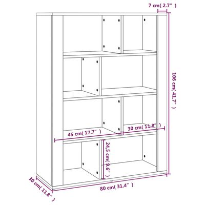 vidaXL Skenkur Brún Eikarlitur 80x30x106 cm Samsettur Viður