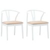 vidaXL Bor&eth;st&oacute;ll 2 pcs Hv&iacute;tur og br&uacute;nn Solid Gummi Wood