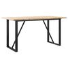 vidaXL Bor&eth;stofubor&eth; O-grind 160x80x75,5 cm Gegnheill Vi&eth;ur/Steypuj&aacute;rn