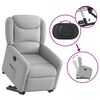 vidaXL Electric Stand up Recliner st&oacute;ll Cloud Grey Efni
