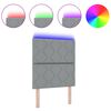 vidaXL Höfðagafl Með LED ræma ljósum Stillanlegur Ljósgrár 80 cm dúkur