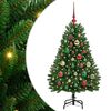 vidaXL Gervi j&oacute;latr&eacute; me&eth; 150 LED Gr&aelig;nn 120 cm PVC og m&aacute;lmur
