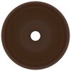 vidaXL Lúxus Handlaug Hringlaga Mött Dökkbrún 40 x 15 cm Postulín