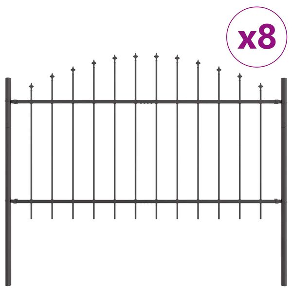 vidaXL Gar&eth;hefti 8 pcs Gr&aacute;r 170 x 140 cm Dufth&uacute;&eth;a&eth; st&aacute;l