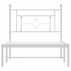 vidaXL Rúmgrind úr Málmi með Höfuðgafli Hvítur 90x190 cm