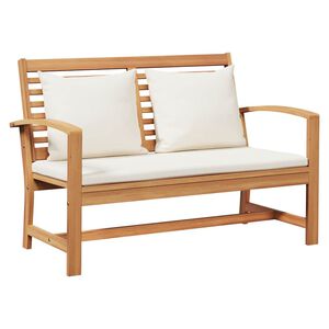 vidaXL Bekkur Br&uacute;nn og Rj&oacute;ma 110 x 66 x 76 cm Solid teak vi&eth;ur