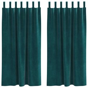 vidaXL Myrkratj&ouml;ld 2 pcs D&ouml;kkgr&aelig;n 140 x 175 cm Flauel
