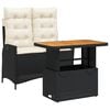 vidaXL 2 stykki gar&eth;bor&eth;stofusett me&eth; p&uacute;&eth;um Black Poly Rattan