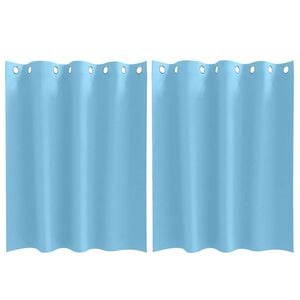 vidaXL Svartgard&iacute;nur me&eth; hringjum 2 pcs Lj&oacute;sbl&aacute;r 140 x 140 cm