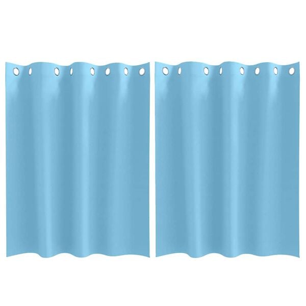 vidaXL Svartgard&iacute;nur me&eth; hringjum 2 pcs Lj&oacute;sbl&aacute;r 140 x 140 cm