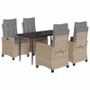 vidaXL 5 Hluta Gar&eth;s&oacute;fasett me&eth; Sessum Drapplitu&eth; Blanda P&oacute;l&yacute;rattan