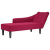 vidaXL Chaise Lounge me&eth; h&aelig;gri armp&uacute;&eth;a Wine Red Velvet