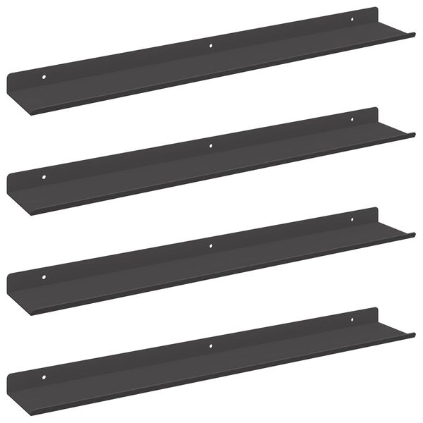 vidaXL Flj&oacute;tandi skrifbor&eth; 4 pcs Svart 60 x 8,5 x 2,5 cm St&aacute;l