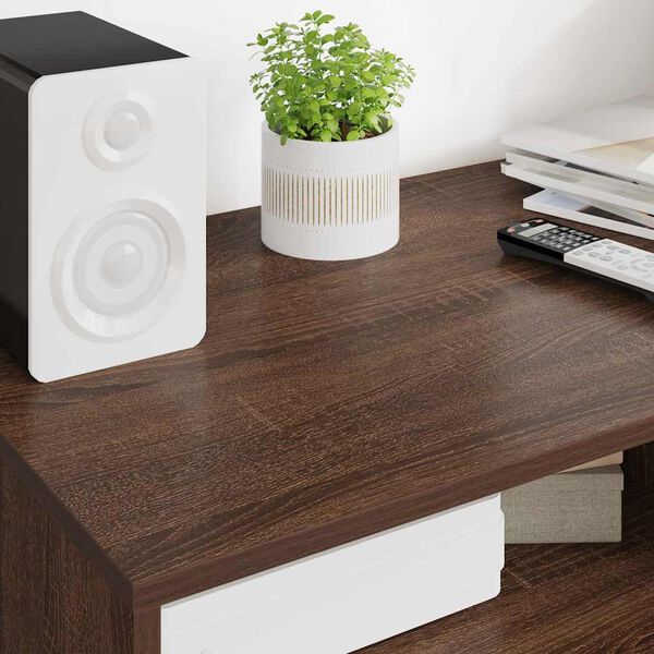 vidaXL Sj&oacute;nvarpssk&aacute;pur Br&uacute;nn eik 100 x 48 x 43 cm Samsettur vi&eth;ur