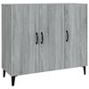 vidaXL Skenkur Gr&aacute;r Sonoma Eik 90x34x80 cm Samsettur Vi&eth;ur