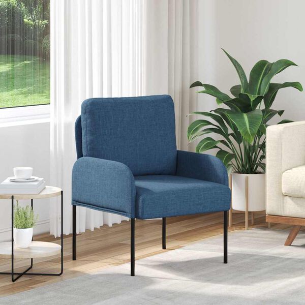 vidaXL S&oacute;far me&eth; p&uacute;&eth;i 55cm Bl&aacute;r Krossvi&eth;ur