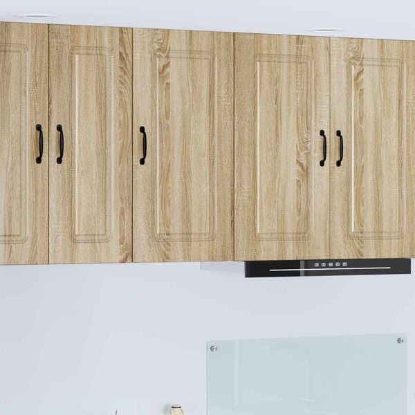 vidaXL Eldh&uacute;s sk&aacute;pur Kalmar Sonoma Eik 40 x 31 x 80 cm Samsettur vi&eth;ur