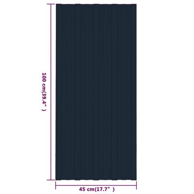 vidaXL Þakplötur 36 stk. Sínkhúðað Stál Reykgrátt 100x45 cm