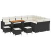 vidaXL Gar&eth;s&oacute;fa sett me&eth; p&uacute;&eth;i 14 pcs Svartur og krem p&oacute;l&yacute;rattan