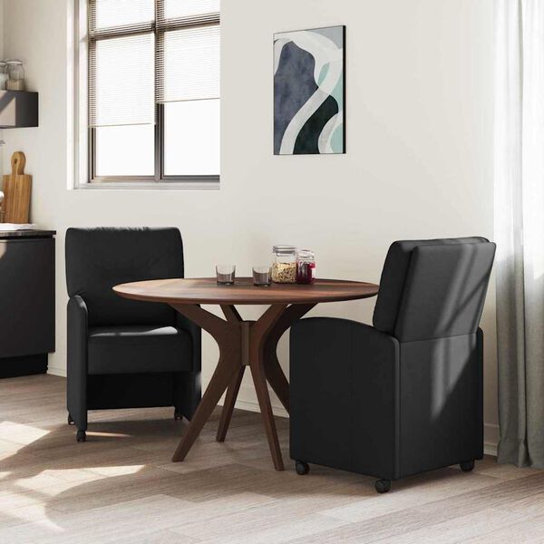 vidaXL Matsalur st&oacute;lar me&eth; hj&oacute;lum 2 pcs Svartur 57 x 67 x 95 cm d&uacute;kur