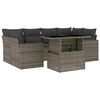 vidaXL 7-Hluta Gar&eth;s&oacute;fasett me&eth; Sessum Gr&aacute;tt P&oacute;l&yacute;rattan