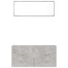 804813 vidaXL 2 Piece Bathroom Furniture Set Concrete Grey Chipboard