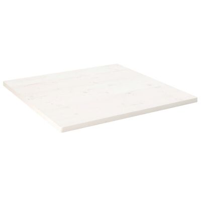 vidaXL Borðplata Hvít 90x90x2,5 cm Gegnheil Fura Ferningur