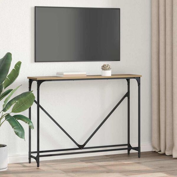 vidaXL Veggbor&eth; Artisan Eik 102 x 23 x 75 cm Samsettur vi&eth;ur