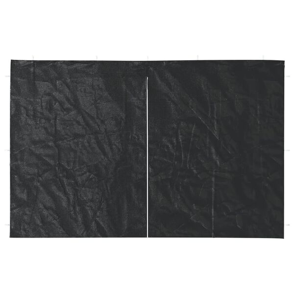 vidaXL Hliðarveggir á Veislutjald 2 stk með Rennilás PE Reykgráir