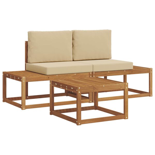 vidaXL &Uacute;ti s&oacute;fasett 3 pcs N&aacute;tt&uacute;rulegur Solid Akas&iacute;uskei&eth; og P&oacute;lyester