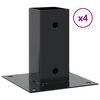 vidaXL St&ouml;&eth;ubotnar Ferkanta&eth;ir 4 stk Antras&iacute;t 71x71 mm Duftlakka&eth; St&aacute;l